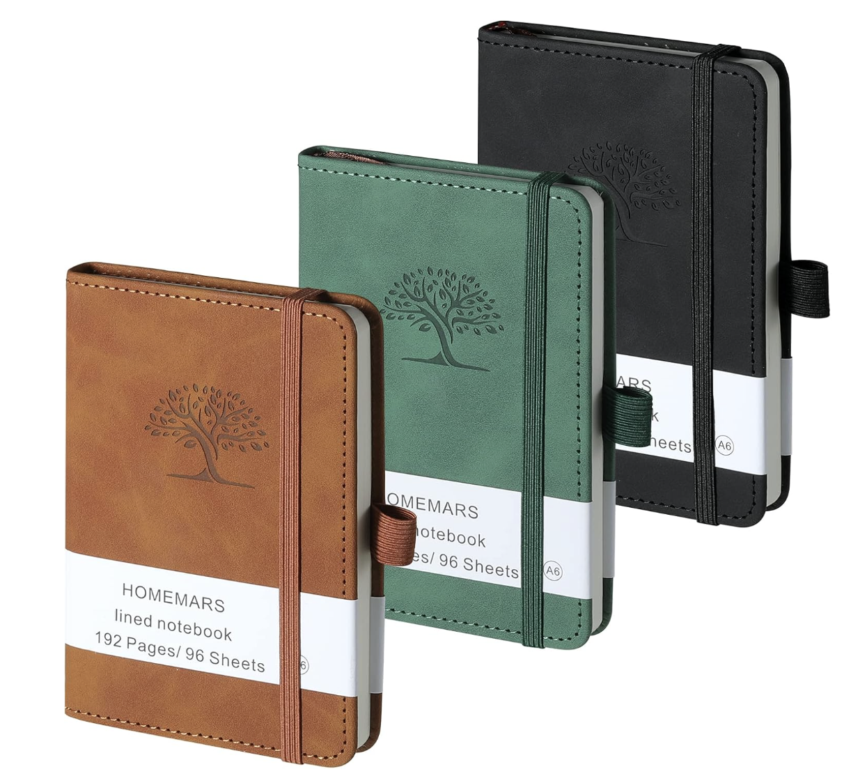 Carnets de voyage simili-cuir (lot de 3)