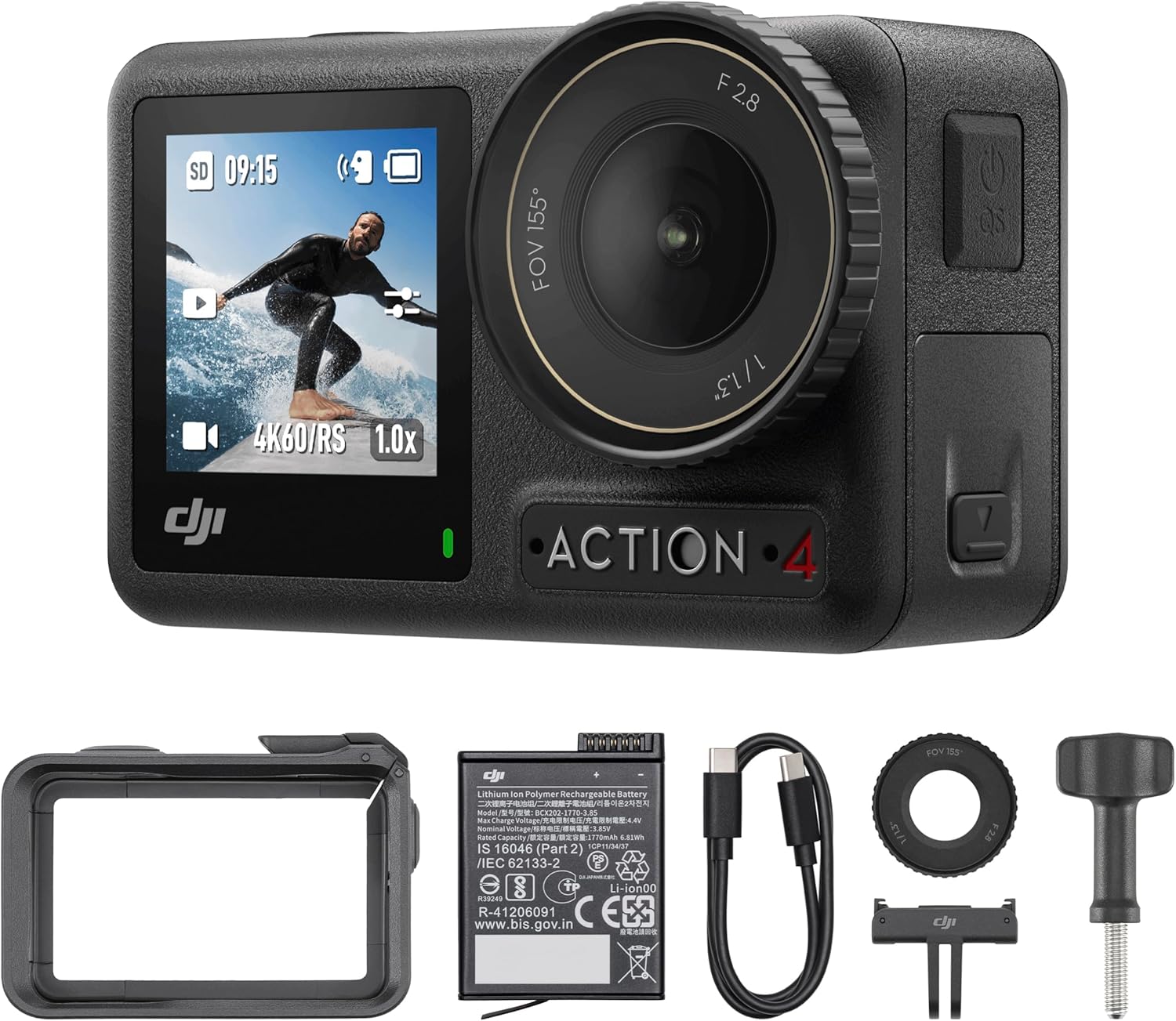 DJI Osmo Action 4 – Pack Essential (caméra d’action 4K)