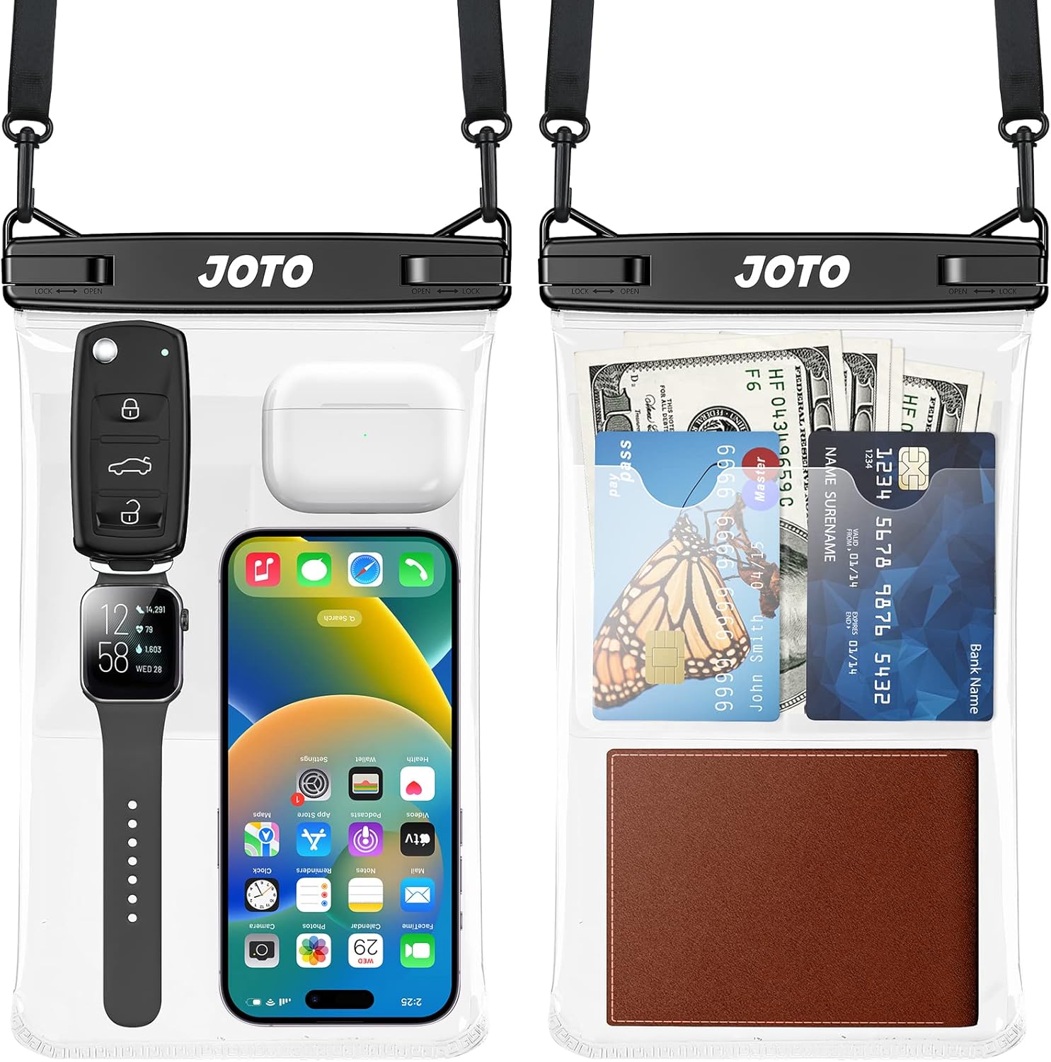 JOTO – Grandes pochettes étanches IPX8 (lot de 2)