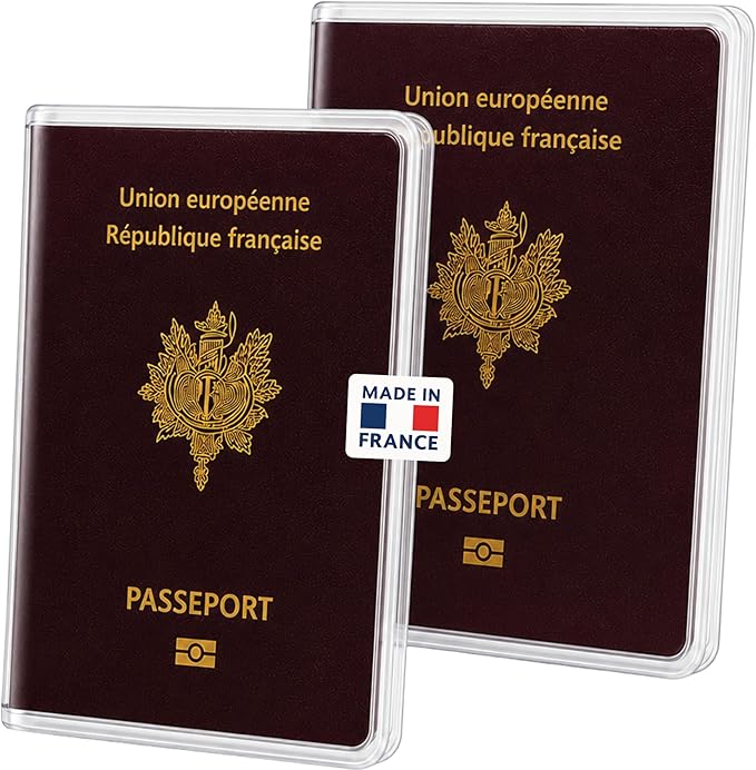 PRÊT À VOYAGER – Étuis passeport transparents (lot de 2, Made in France)
